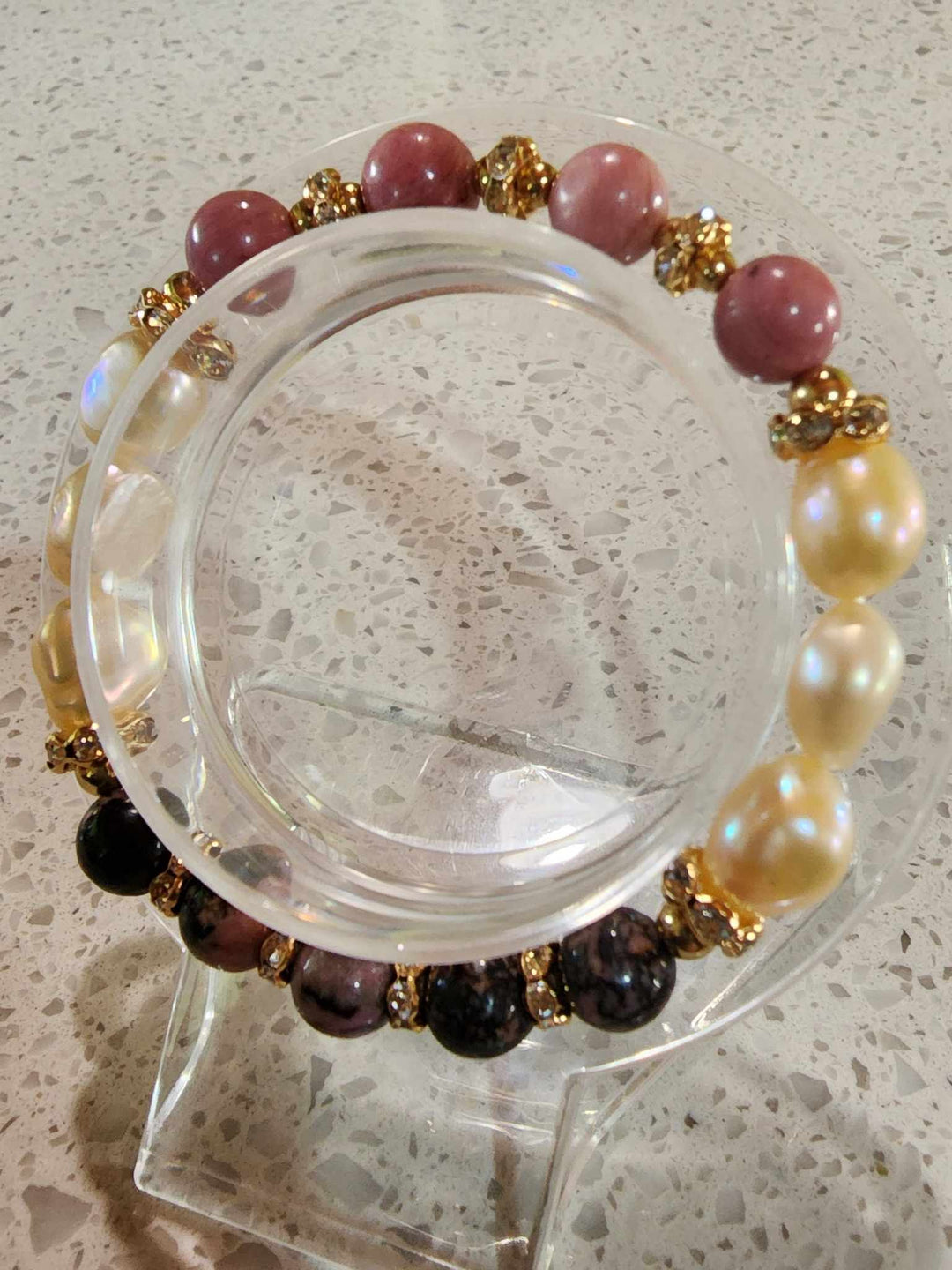 Jewellery - Genuine Semi Precious Gemstone & Freshwater Pearl Bracelet