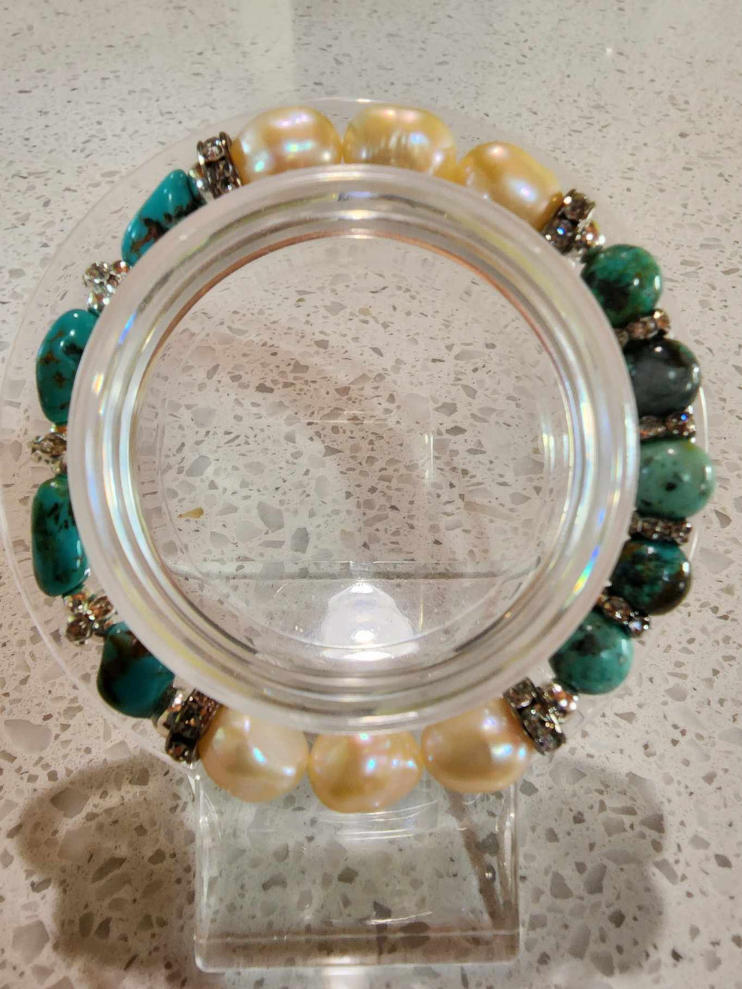 Jewellery - Genuine Semi Precious Gemstone & Freshwater Pearl Bracelet