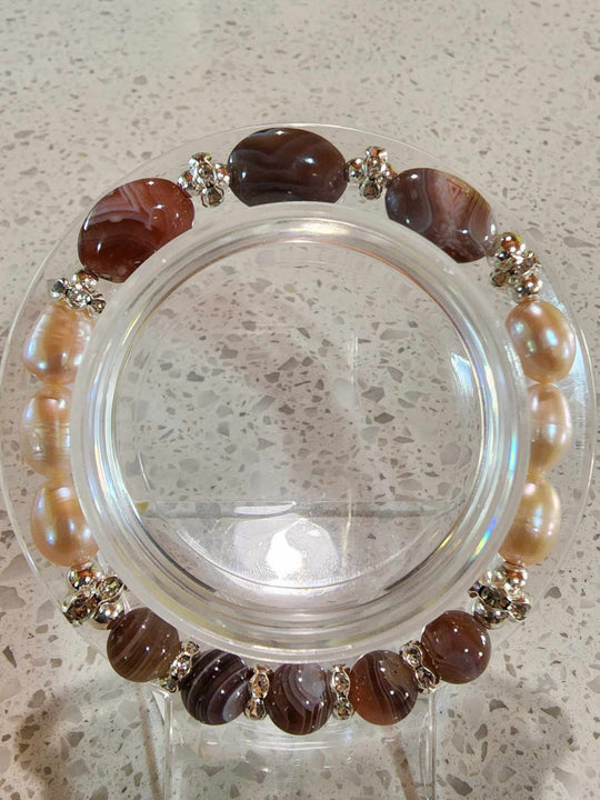 Jewellery - Genuine Semi Precious Gemstone & Freshwater Pearl Bracelet