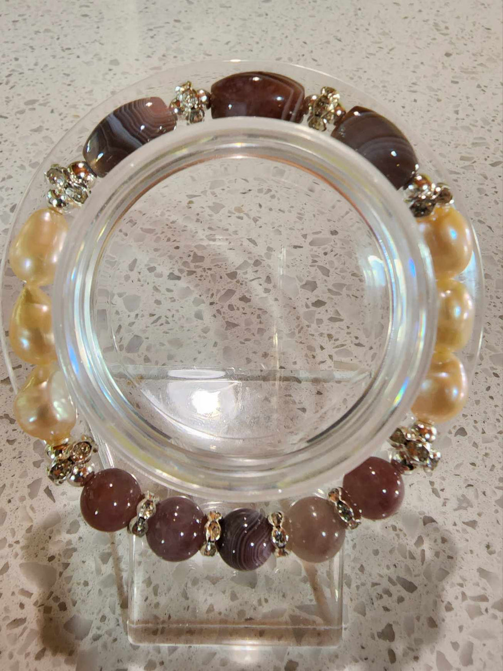 Jewellery - Genuine Semi Precious Gemstone & Freshwater Pearl Bracelet