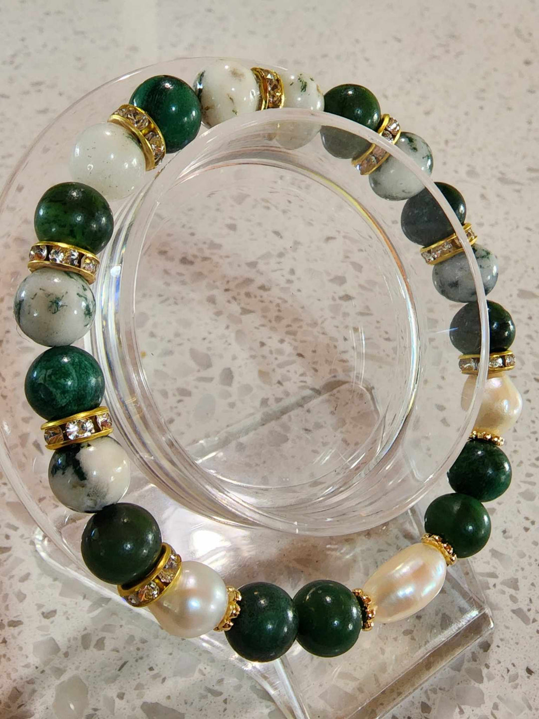 Jewellery - Genuine Semi Precious Gemstone & Freshwater Pearl Bracelet