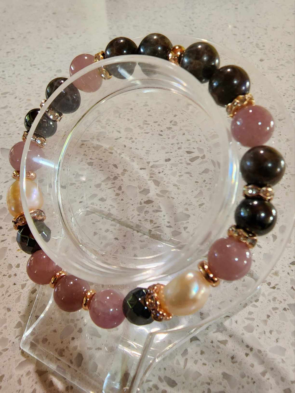 Jewellery - Genuine Semi Precious Gemstone & Freshwater Pearl Bracelet