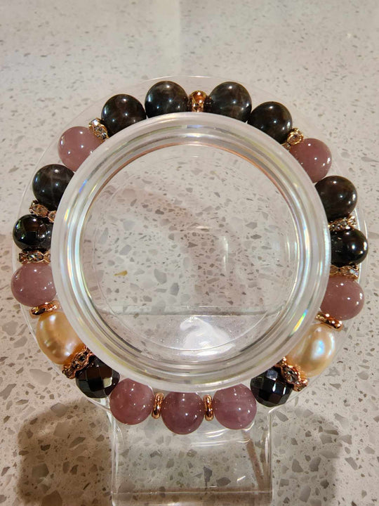 Jewellery - Genuine Semi Precious Gemstone & Freshwater Pearl Bracelet