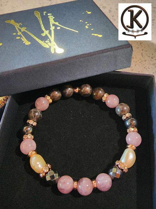 Jewellery - Genuine Semi Precious Gemstone & Freshwater Pearl Bracelet