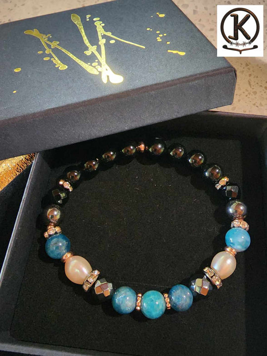 Jewellery - Genuine Semi Precious Gemstone & Freshwater Pearl Bracelet