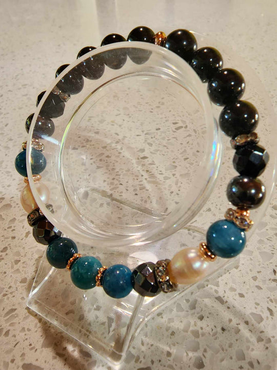 Jewellery - Genuine Semi Precious Gemstone & Freshwater Pearl Bracelet