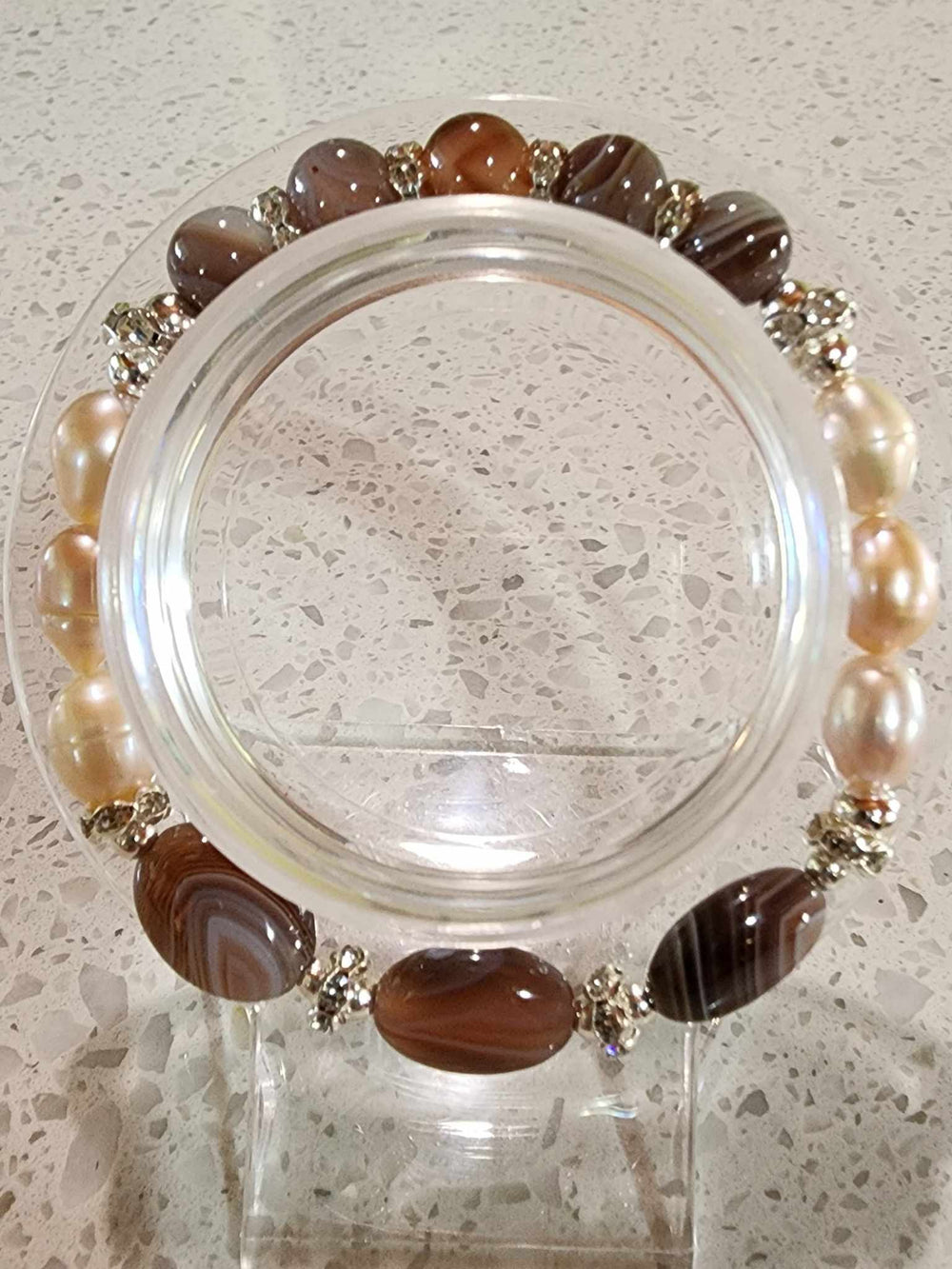 Jewellery - Genuine Semi Precious Gemstone & Freshwater Pearl Bracelet