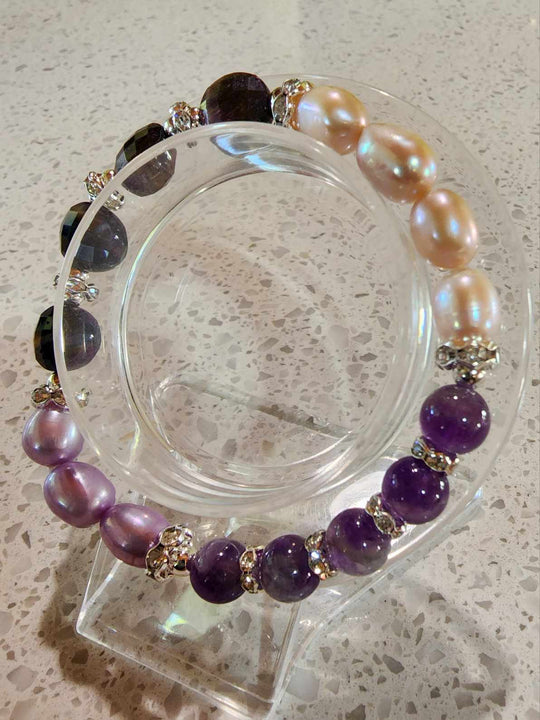 Jewellery - Genuine Semi Precious Gemstone & Freshwater Pearl Bracelet