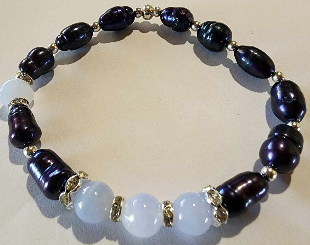 Jewellery - Genuine Multi Freshwater Pearl & Blue Lace Agate