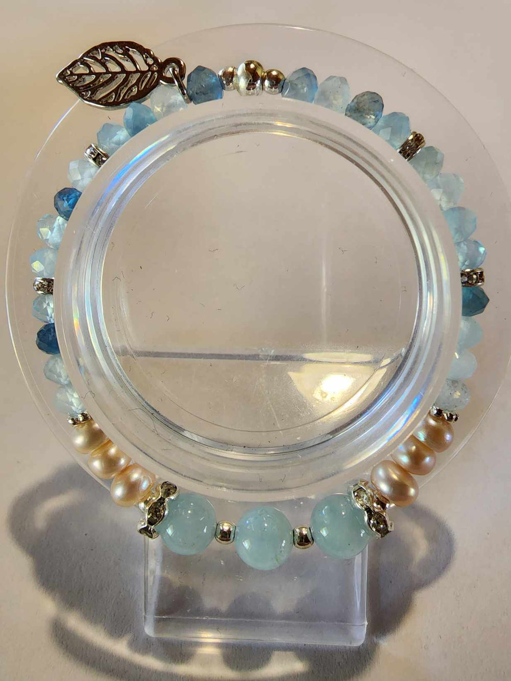 Jewellery - Genuine Multi Freshwater Pearls & Aquamarine Bracelet