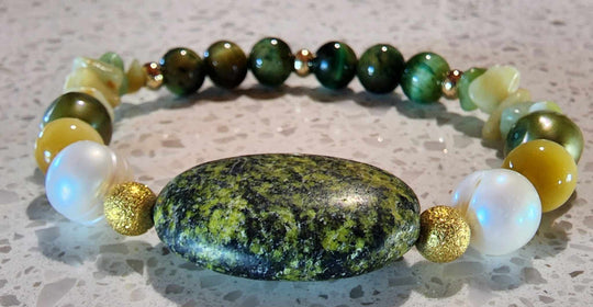 Jewellery - Genuine Semi Precious Gemstone & Freshwater Pearl Bracelet