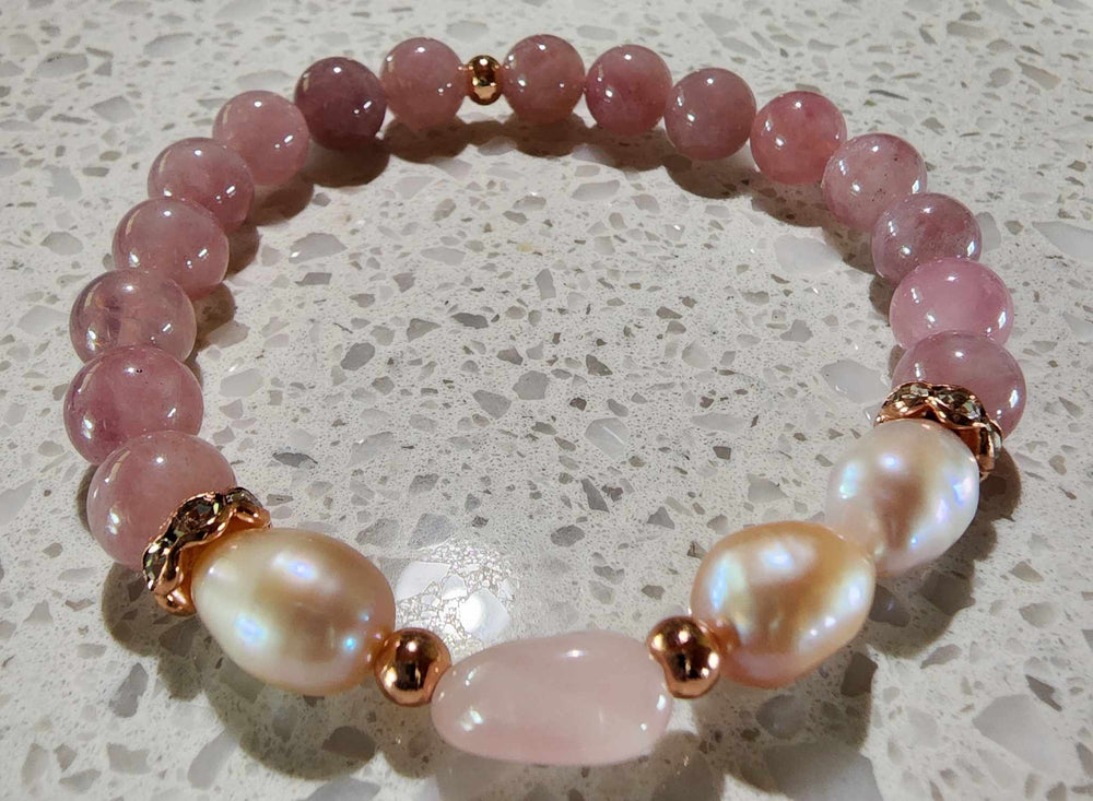 Jewellery - Genuine Semi Precious Gemstone & Freshwater Pearl Bracelet