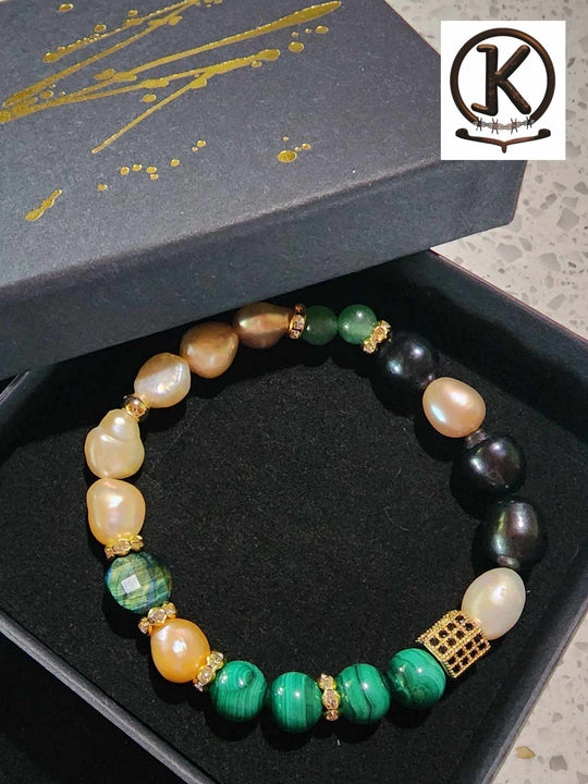 Jewellery - Genuine Semi Precious Gemstone & Freshwater Pearl Bracelet