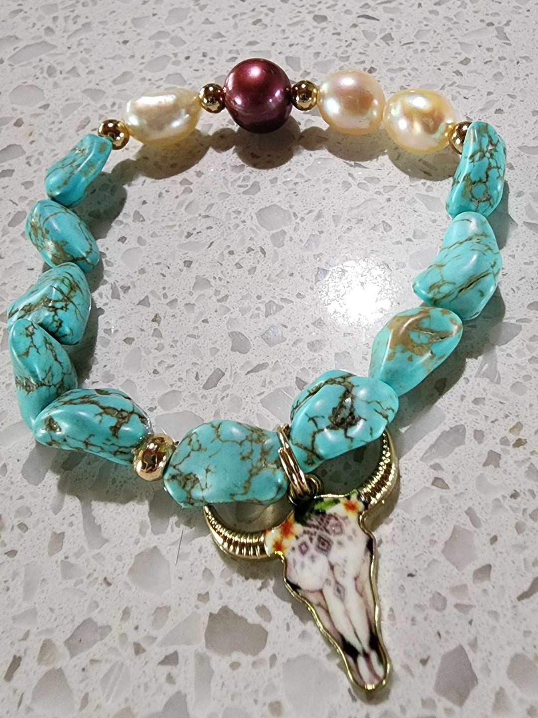 Jewellery - Western Semi Precious Gemstone & Freshwater Pearl Bracelet