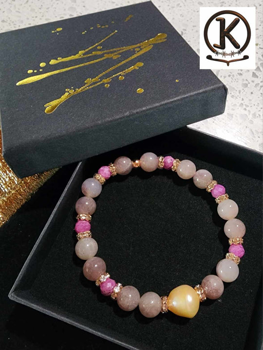 Jewellery - Genuine Semi Precious Gemstone & Freshwater Pearl Bracelet