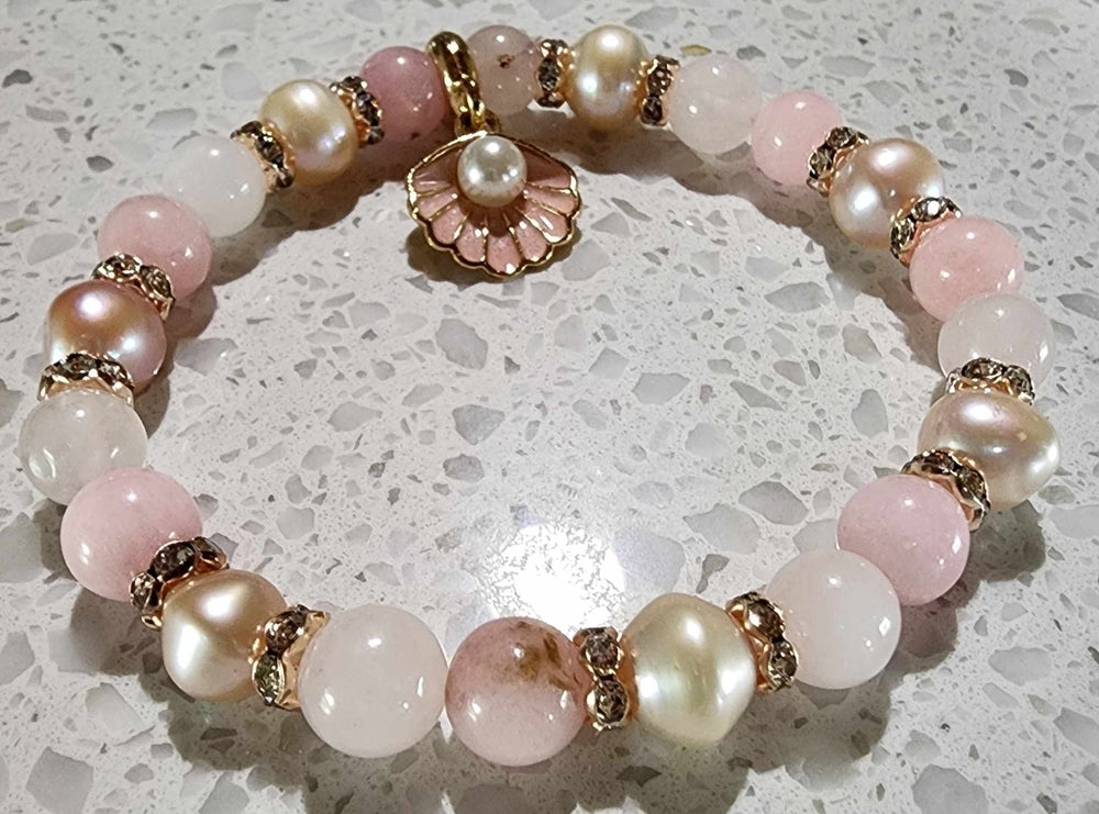 Jewellery - Genuine Semi Precious Gemstone & Freshwater Pearl Bracelet