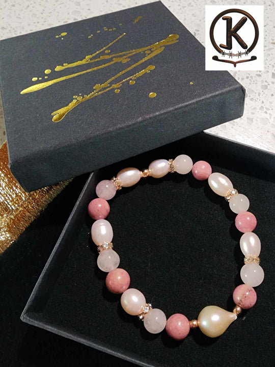 Jewellery - Genuine Semi Precious Gemstone & Freshwater Pearl Bracelet