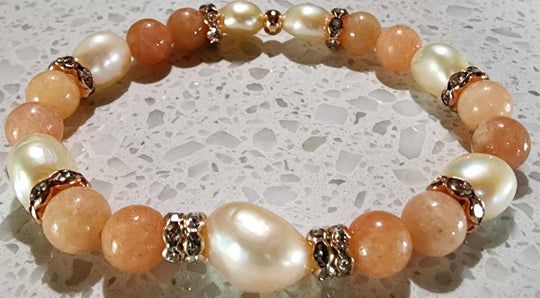 Jewellery - Genuine Semi Precious Gemstone & Freshwater Pearl Bracelet