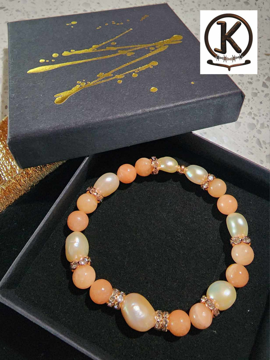 Jewellery - Genuine Semi Precious Gemstone & Freshwater Pearl Bracelet