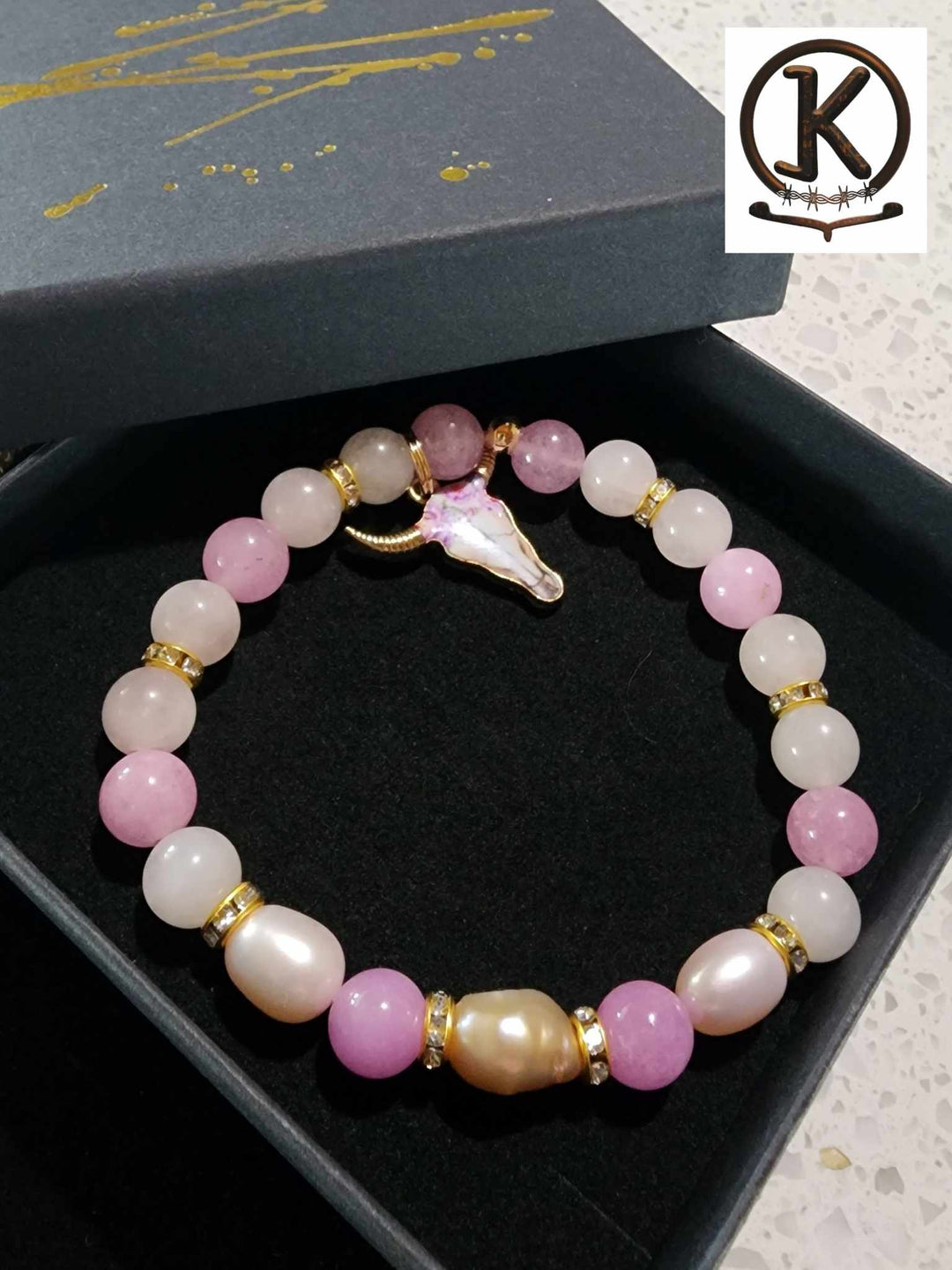 Jewellery - Western Semi Precious Gemstone & Freshwater Pearl Bracelet