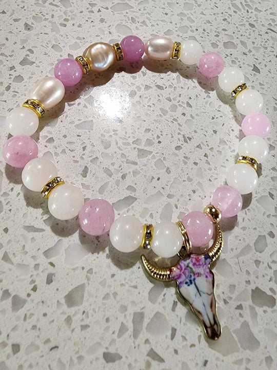 Jewellery - Western Semi Precious Gemstone & Freshwater Pearl Bracelet