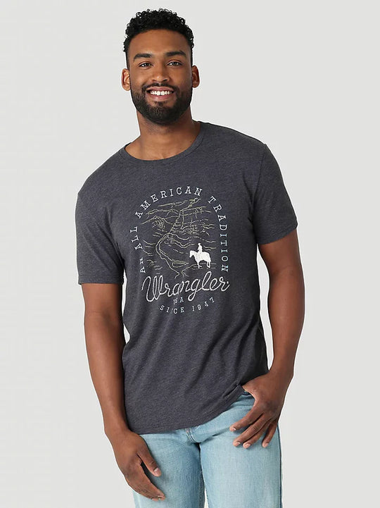 Tee - Wrangler Mens Western Theme Summer T Shirt