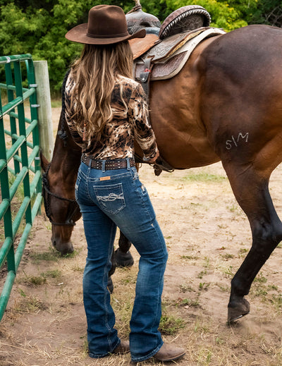 Cowgirl Tuff Flex Dark Sport Natural Waist  Jeans