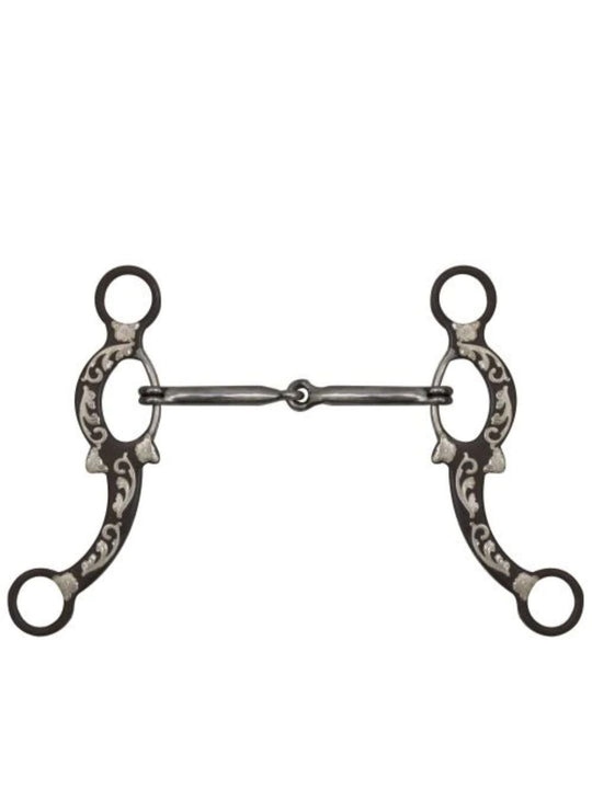 Bits - 6" Brown Steel Western Show  Snaffle bit.