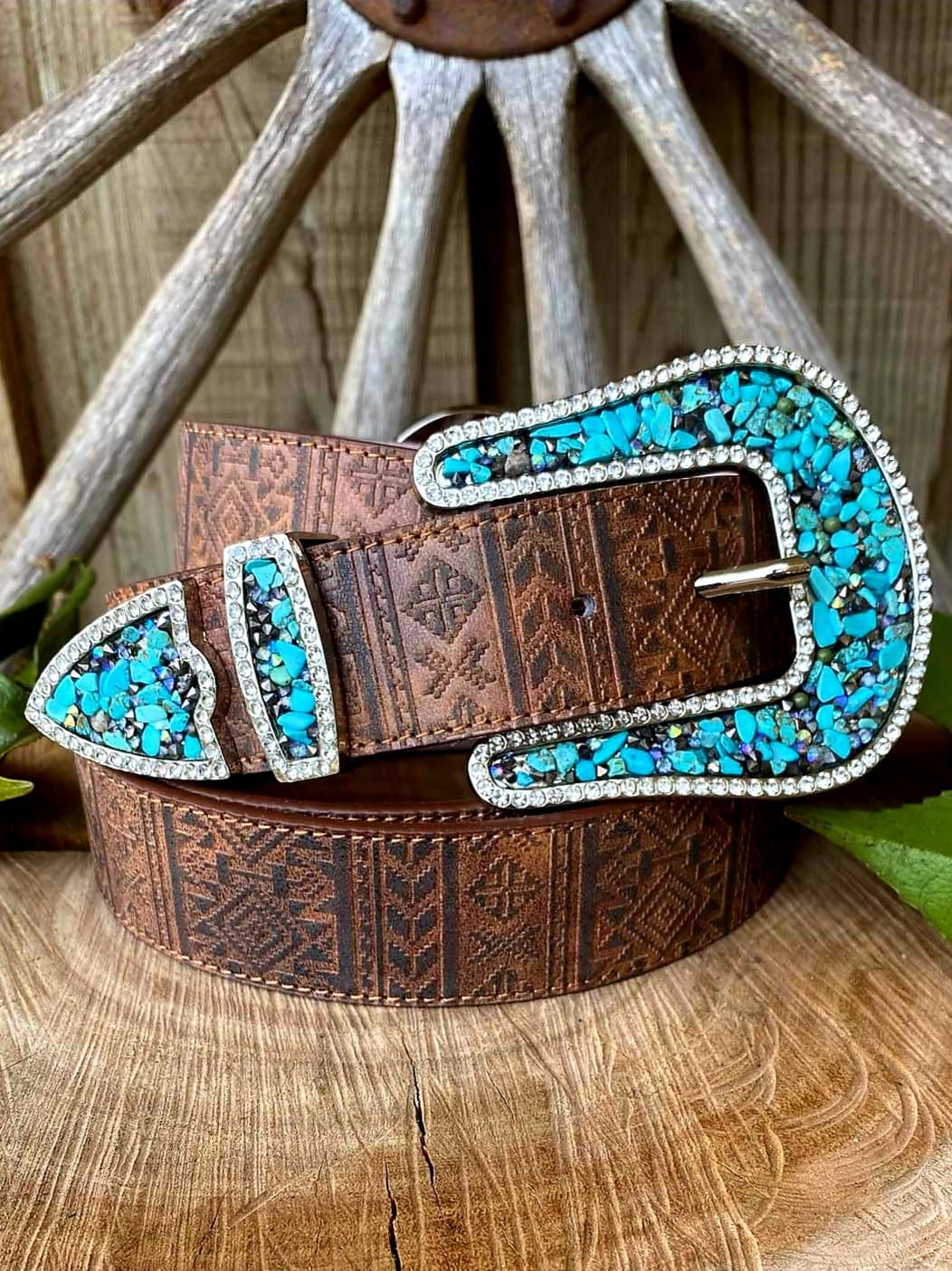 Angel Ranch Ladies Aztec Print Belt