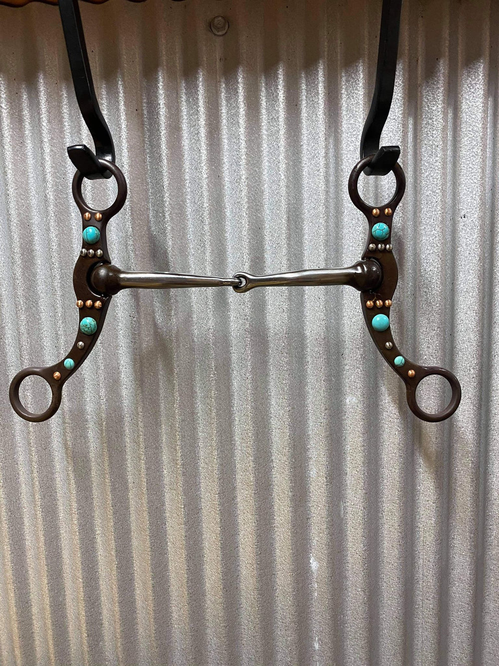 Bits - Western Show Snaffle Turqouise Detail 5.5"