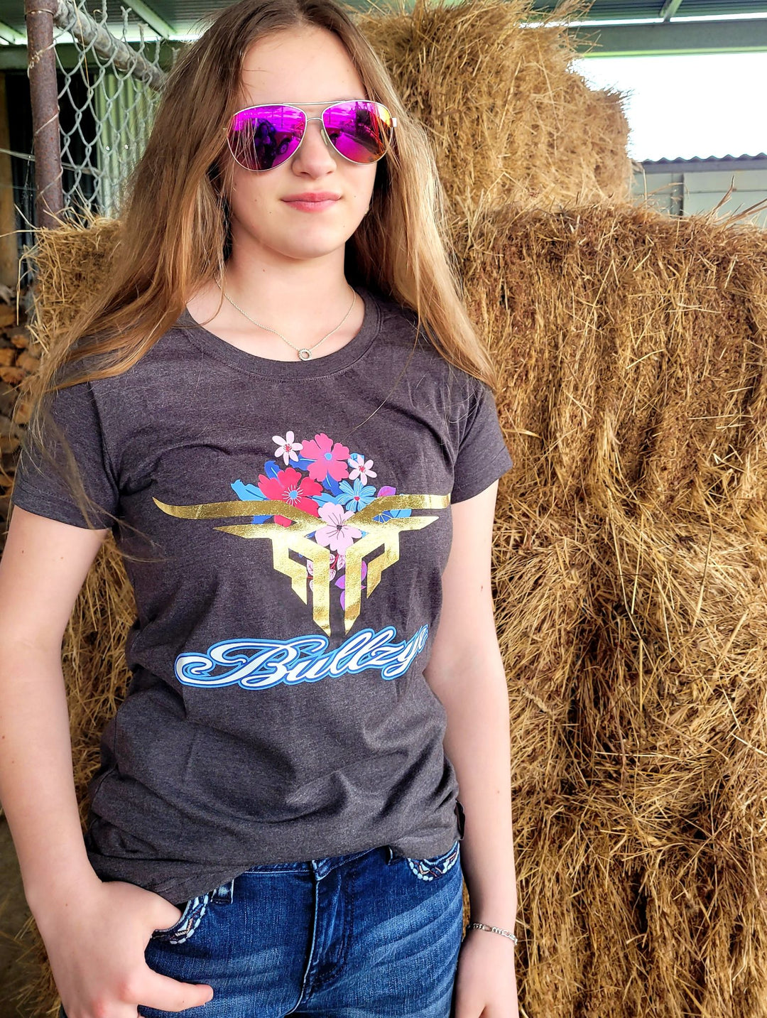 Bullzye Ladies  Bloom Tee Shirt Size 8