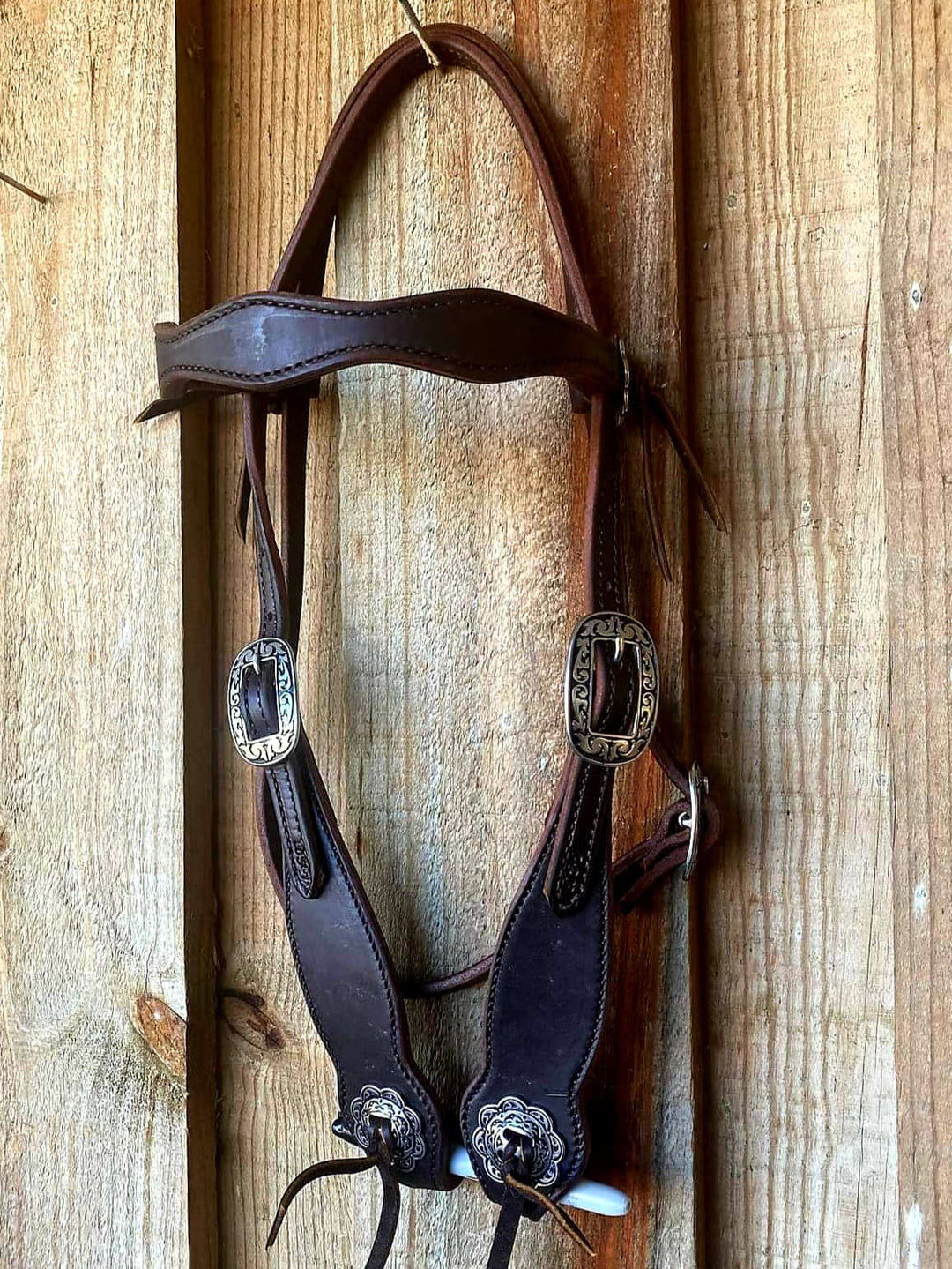 Western Bridle Show Browband High Quality Oiled Leather USA Made