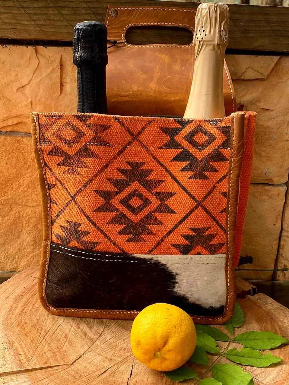 6-PACK  Sunburst Aztec  Hair on Hide Leather CADDY