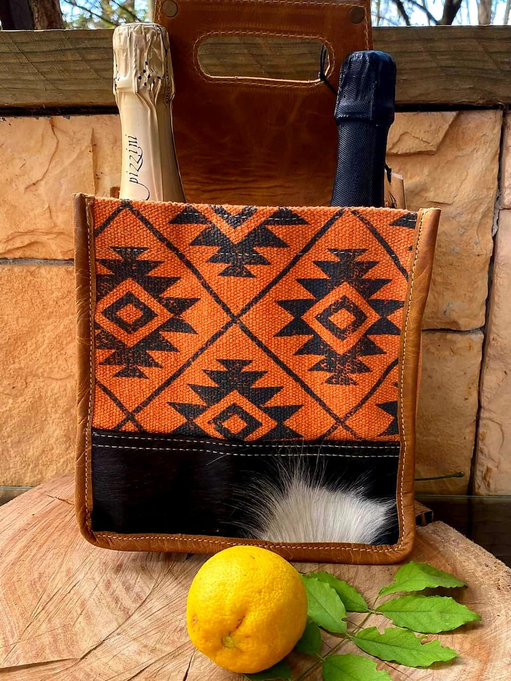 6-PACK  Sunburst Aztec  Hair on Hide Leather CADDY