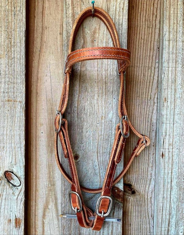 Western Bridle Browband Harness Leather Work Headstall Quick Buckle Ends