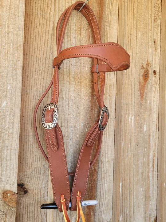 Western Bridle Show Browband High Quality Oiled Leather USA Made