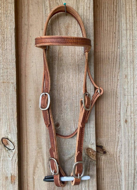 Western Bridle Browband Harness Leather Work Headstall Quick Buckle Ends