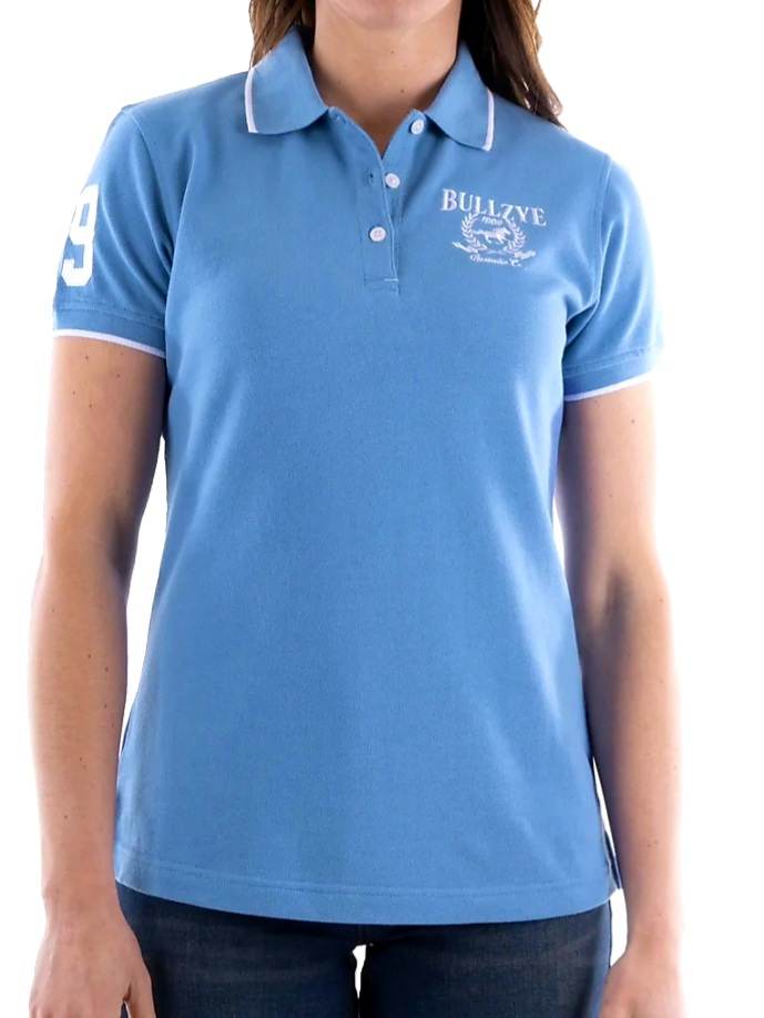 Bullzye Varsity Blue Polo Cotton Top Size 10