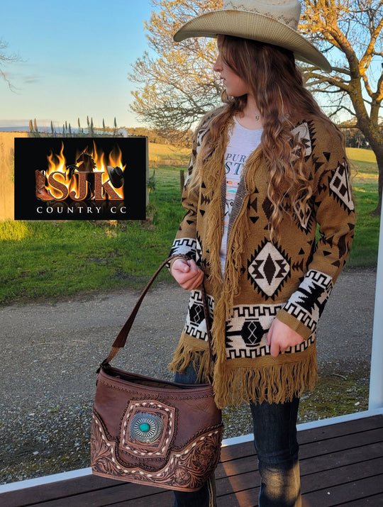 Cardigan - Cheyenne Tan Fringe Cardigan