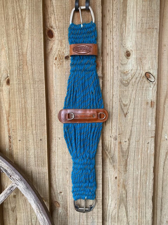 Girth - Cinch Mohair Blue Weave Roper Style Roller Buckle