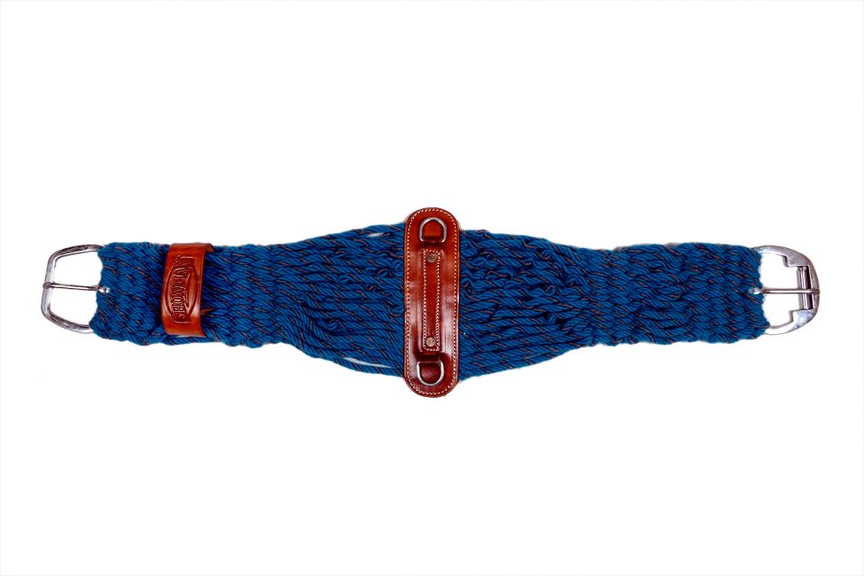 Girth - Cinch Mohair Blue Weave Roper Style Roller Buckle