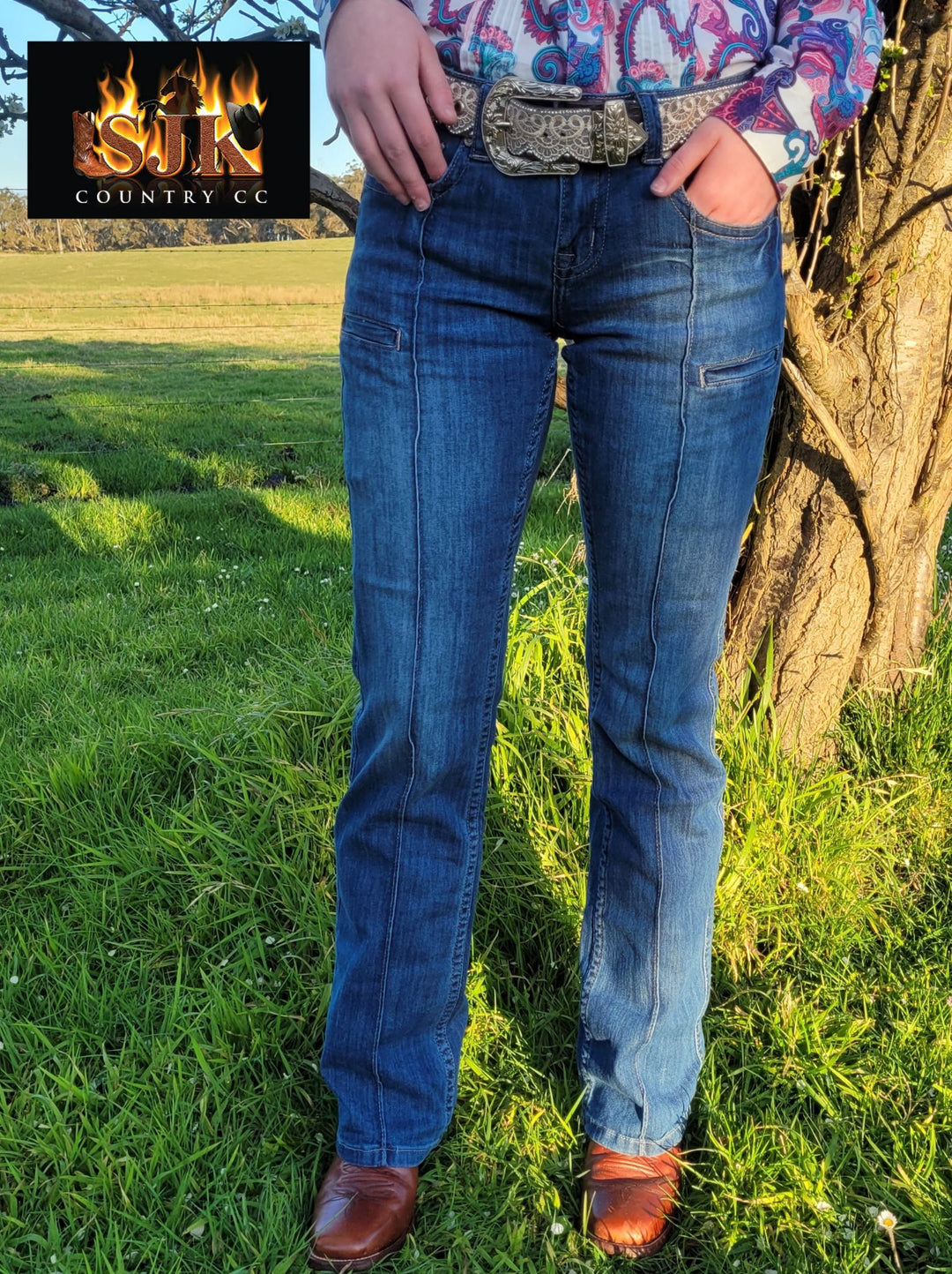 Cowgirl Tuff Lightweight Summer Pintuck Jeans Long Length (35")