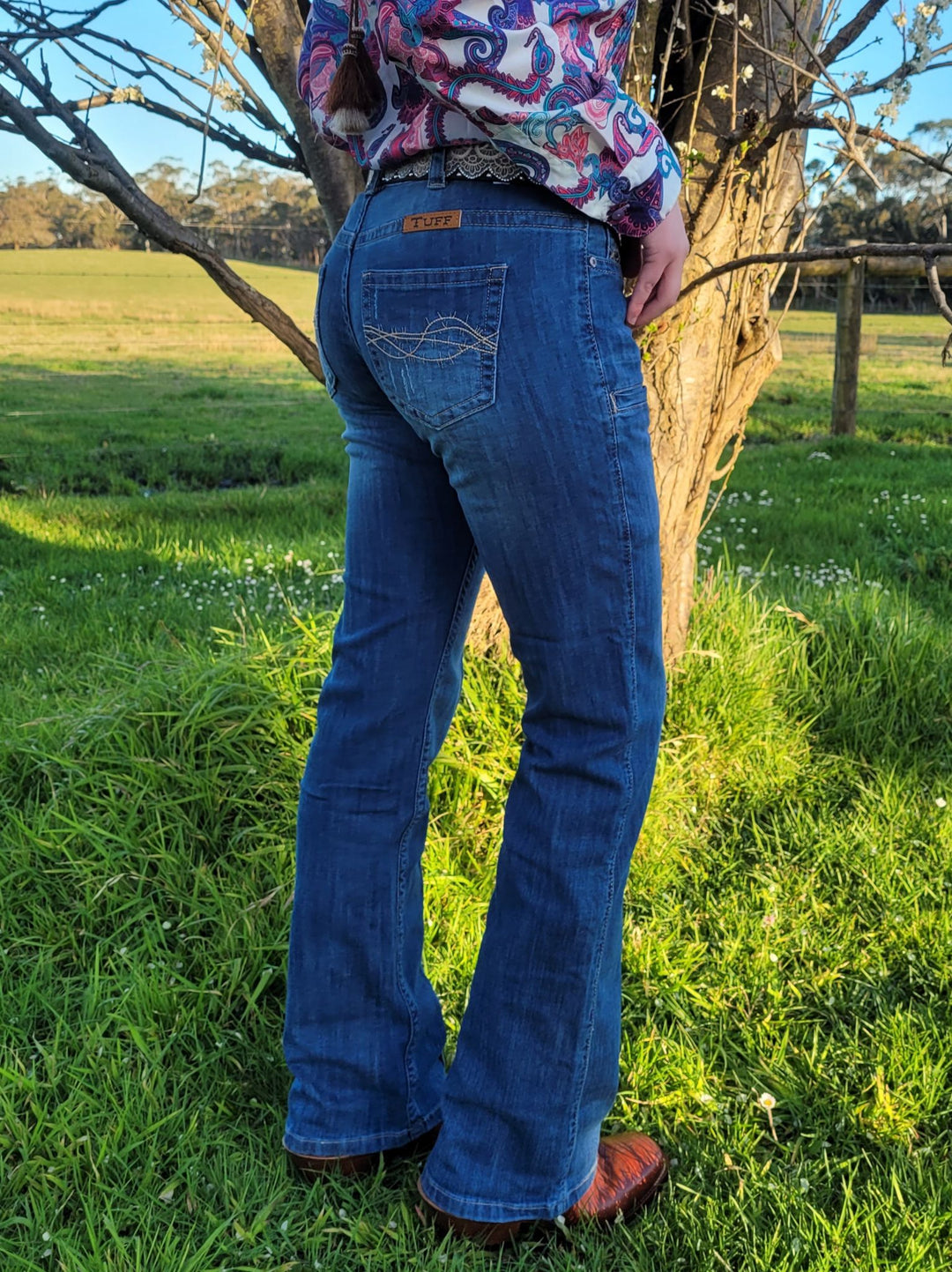 Cowgirl Tuff Lightweight Summer Pintuck Jeans Long Length (35")