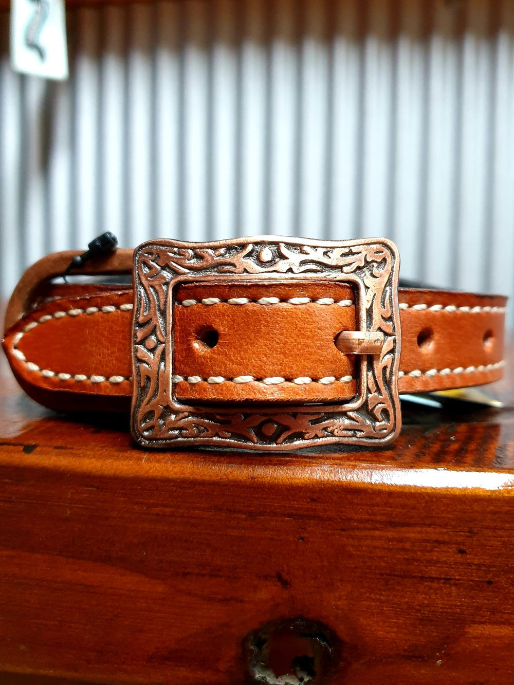 Collar - Couture Leather Western Dog Collar Rawhide