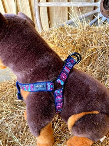 Dizzy Dog Purple Aztec Harness Small