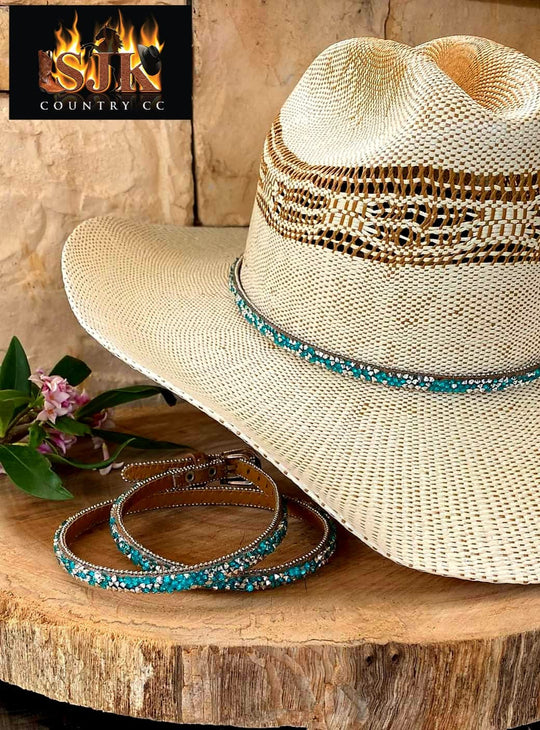 Pure Western Bridge Aqua Blue Hat Band