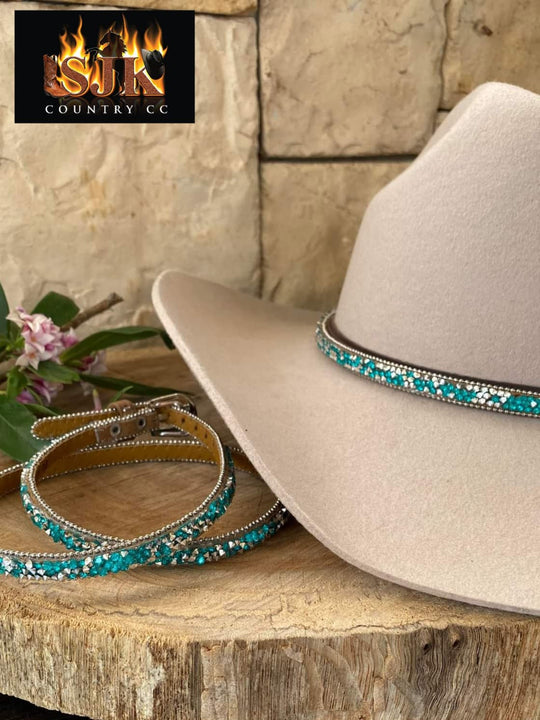 Pure Western Bridge Aqua Blue Hat Band