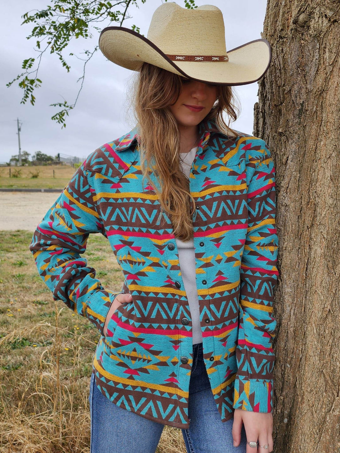 Outback Hazel Shirt Jacket Turquoise