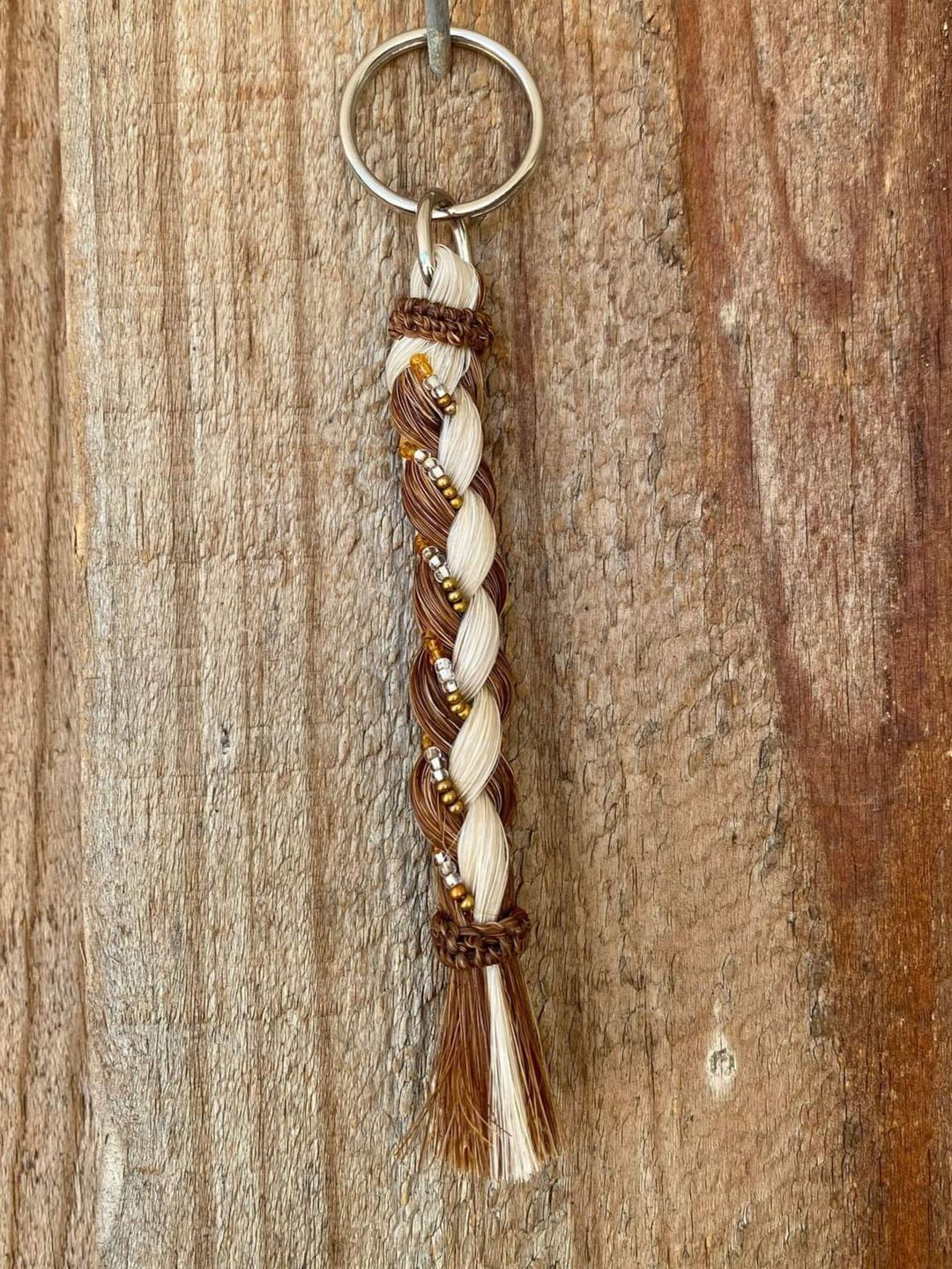 Gift - Genuine HH Braided Tail Key Ring with Beads