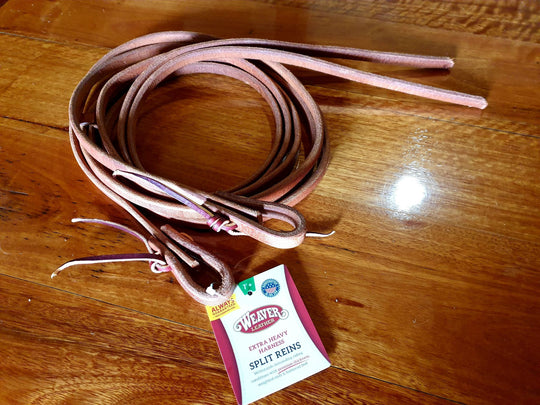 Reins - Weaver  1/2" X 7' Leather Single Ply Light  Harness Split Reins